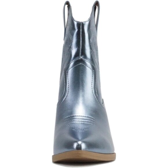 Blazing Ankle Boot Women Sliver Imitation Suede Pointe Toe Low Heel - Picture 4 of 4